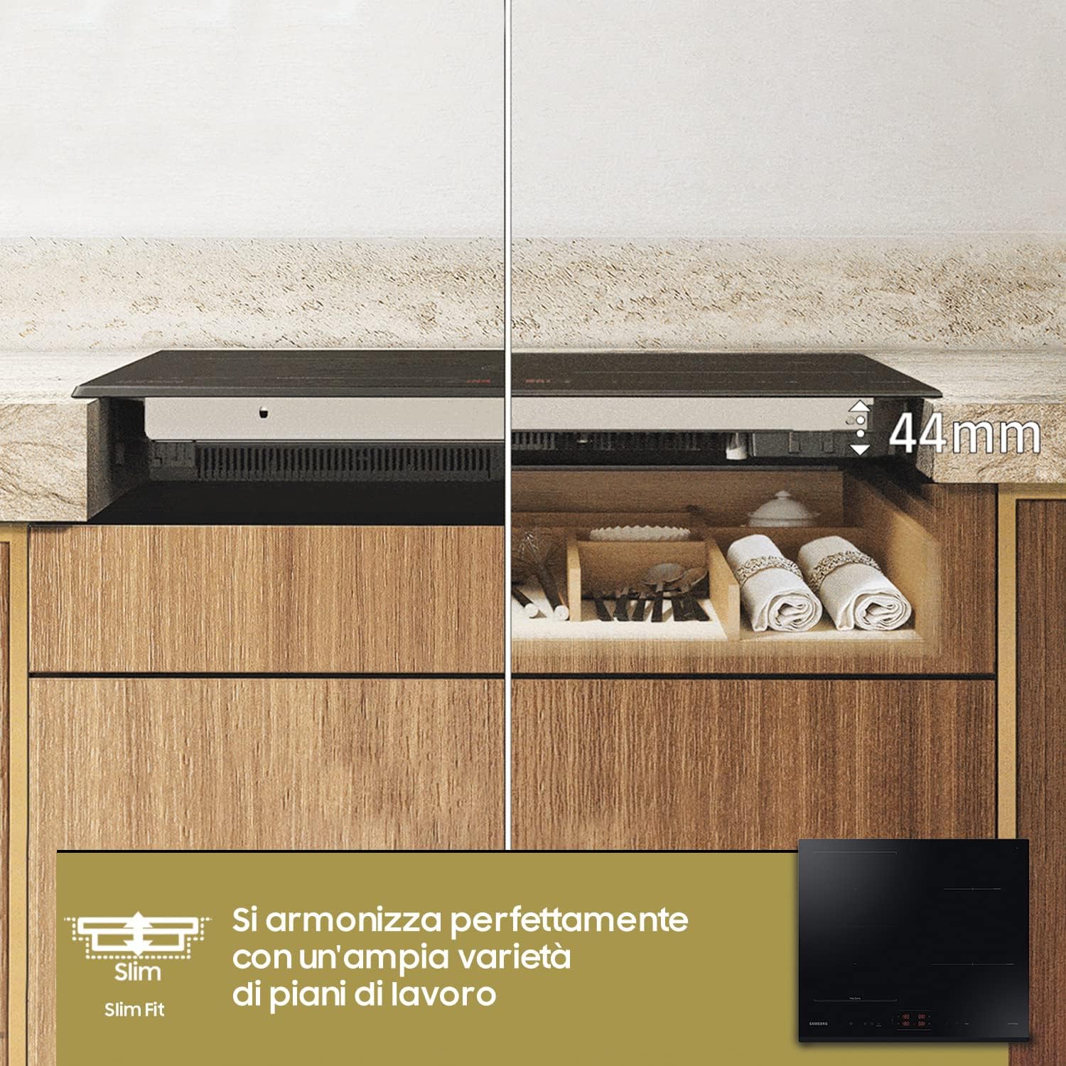 SAMSUNG Induction Hob NZ64B5045GK 1 Zone Modular Boosters, Timers