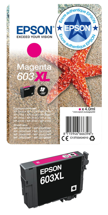 Epson 603 Black Starfish Genuine, Ink Cartridge, Standard Capacity