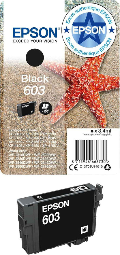 Epson 603 Black Starfish Genuine, Ink Cartridge, Standard Capacity