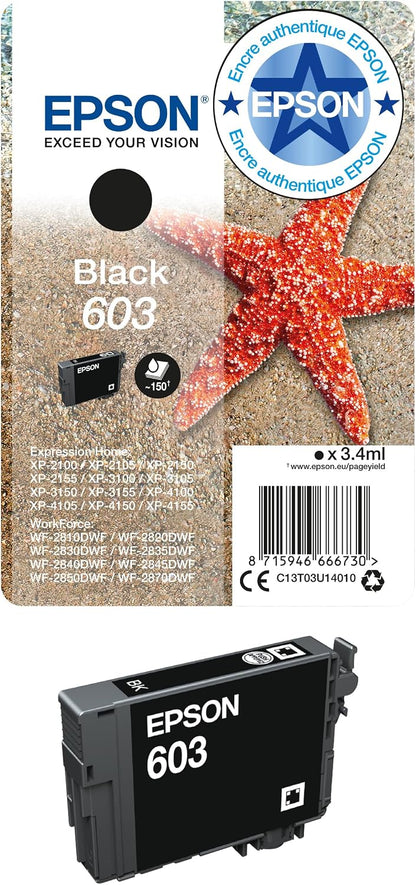 Epson 603 Black Starfish Genuine, Ink Cartridge, Standard Capacity