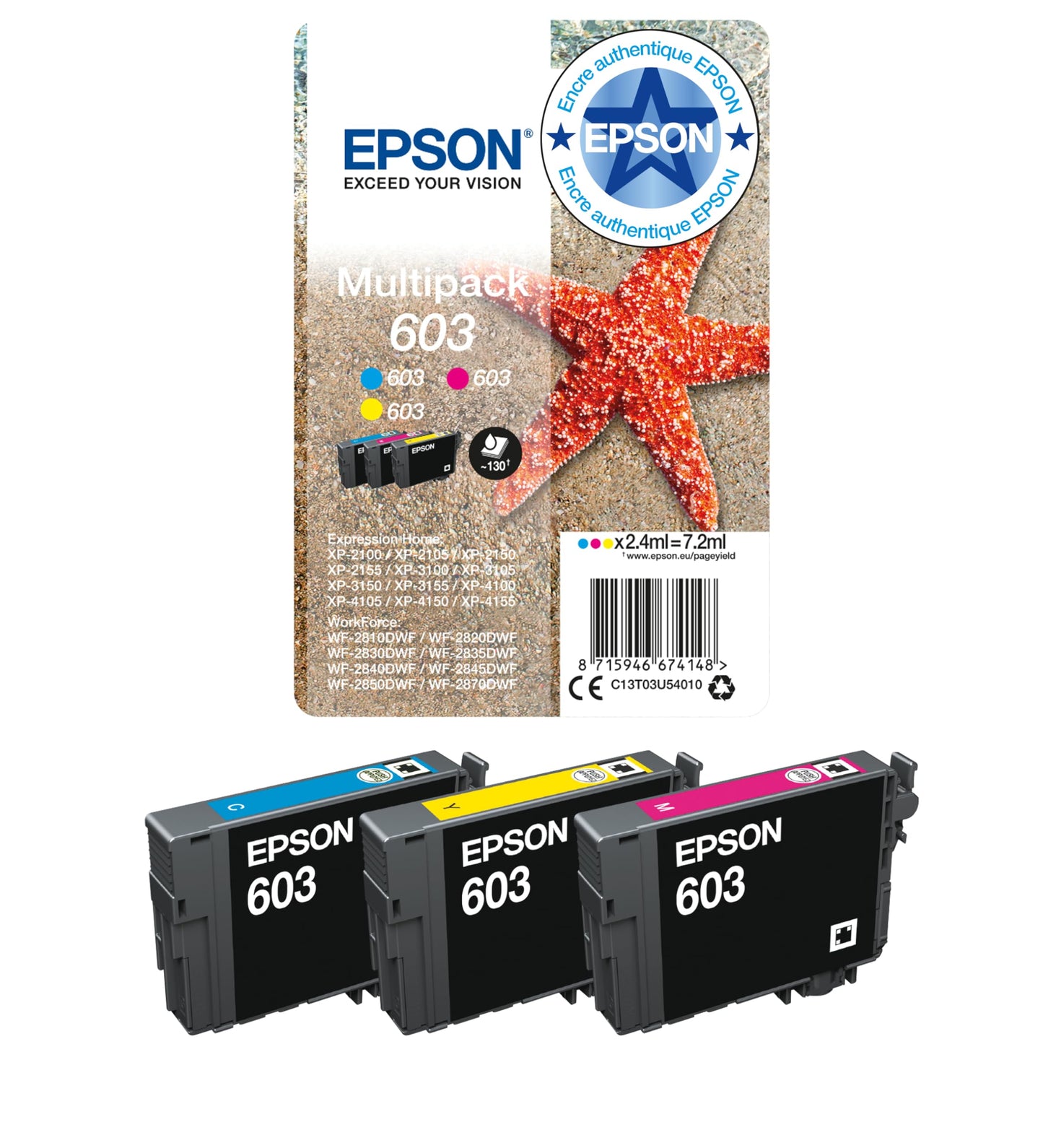 Epson 603 Black Starfish Genuine, Ink Cartridge, Standard Capacity