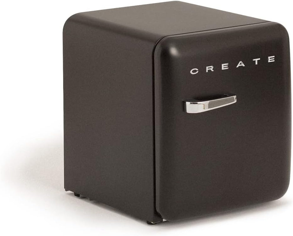 / RETRO FRIDGE 50 Silver/Réfrigérateur Noir Avec Poignée Argent/Pratique Et Fonctionnel, Matériaux Résistants