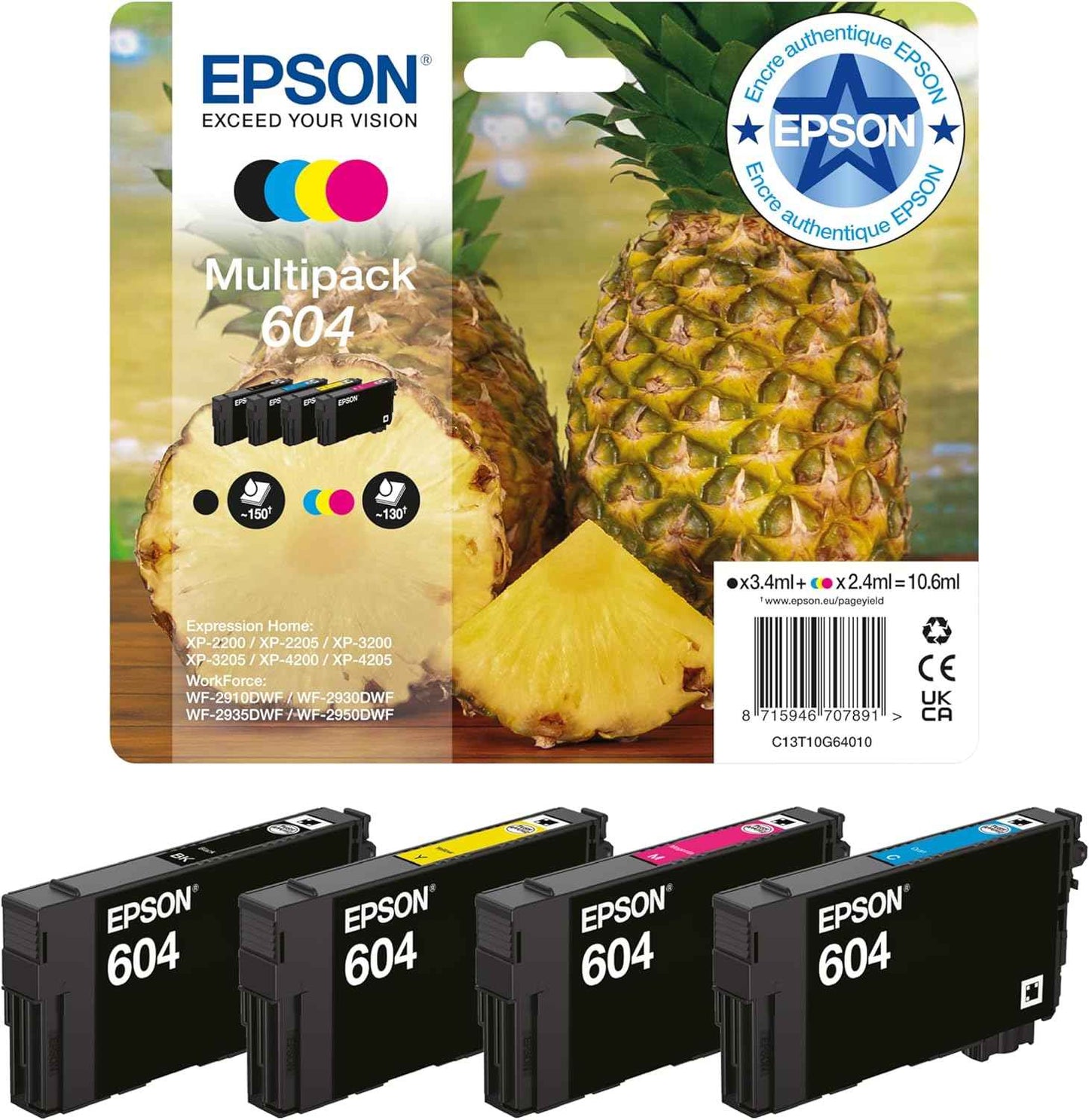 Epson Ink/604 Pineapple C13T10G64010 Multipack