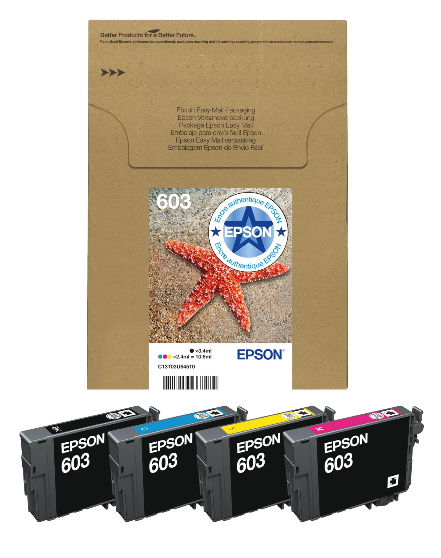 Epson 603 Black Starfish Genuine, Ink Cartridge, Standard Capacity