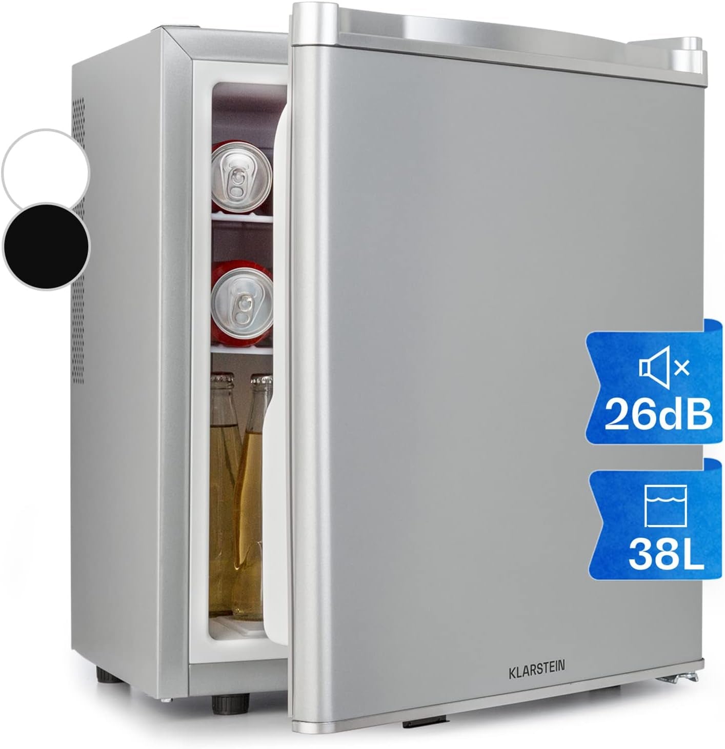 Mini Frigo De Chambre De 38L Pour Boissons Et Bieres, Petit Frigo Silencieux, Mini Bar Intérieur/Ext, Petit Refrigerateur Camping, Stockage De Vins, Cosmetique, Étagères Réglables, 6-18°C