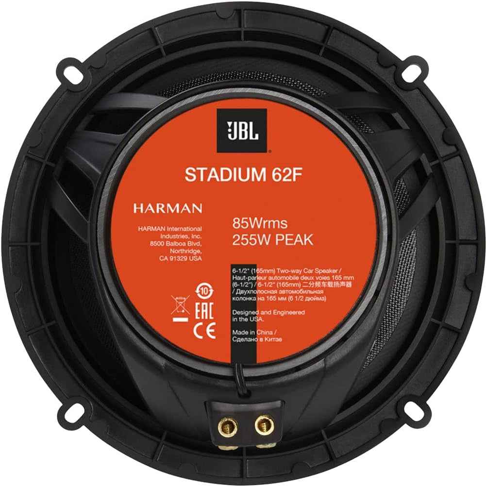 Stadium 62F 6.5 in / 16.5 Cm Haut-Parleur Coaxial 2 Voies Voiture | 85 W RMS / 255 W Max, 93 Db, 3 Ohm, 45 Hz-40 Khz Hi-Res - Woofer Fibre De Verre plus One - Tweeter Dôme Textile Edge-Driven
