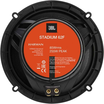 Stadium 62F 6.5 in / 16.5 Cm Haut-Parleur Coaxial 2 Voies Voiture | 85 W RMS / 255 W Max, 93 Db, 3 Ohm, 45 Hz-40 Khz Hi-Res - Woofer Fibre De Verre plus One - Tweeter Dôme Textile Edge-Driven