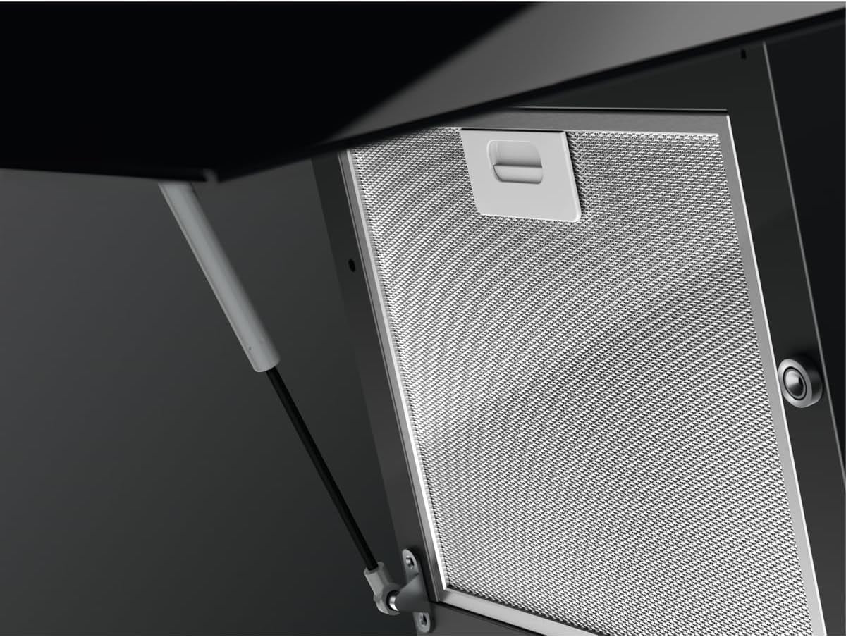 AEG Hotte Murale Sans Tête 60 Cm a Série 7000 Avec Hob2Hood, Évacuation Et Recirculation, Moteur Haute Performance, Puissance Max. 500 M³/H, 64 – 74 Db(A) Maximum, Commande Tactile, Noir DVE5661HB