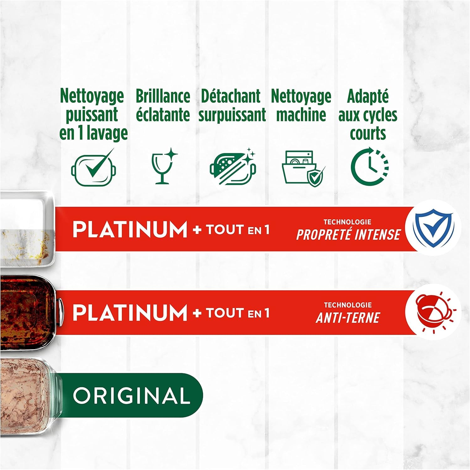 Fairy Platinum plus Tablettes Lave-Vaisselle All in One, Brise Fraîche Aux Herbes, 58 Capsules, Nettoyage Optimal Pour Une Vaisselle Propre Comme Neuve, Redonne De L’Éclat Et Prévient Le Calcaire
