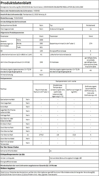 Congélateur Hisense 20002746 Acier (185 X 59,5 Cm)