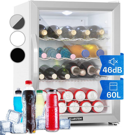 Mini Frigo De Chambre Et Bureau Pour Boisson, Silencieux, Refrigerateur Bar 60L, Pour Camping, Étagères Réglables, Ondulés Pour Le Vin, Cannette, Beer Fridge