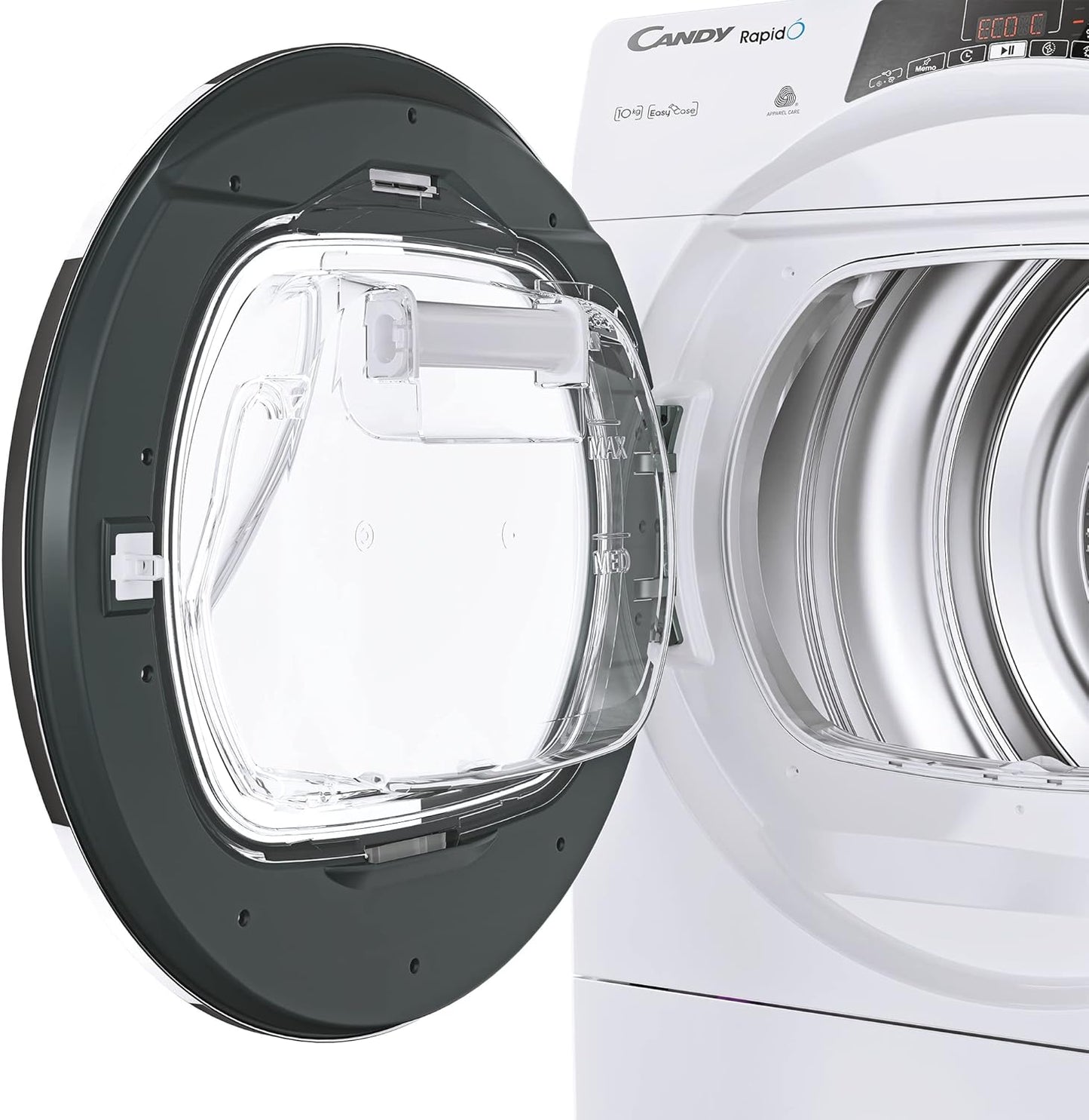 Rapidó, ROE H10A2TCEX-S, Sèche-Linge À Condensation, 10 Kg, Pompe À Chaleur, Écran Smart Text, Wifi, App Hon, 7 Cycles Rapides, Tiroir À Condensation, 5 L, Anti-Rides, Démarrage 24H, Classe A++,