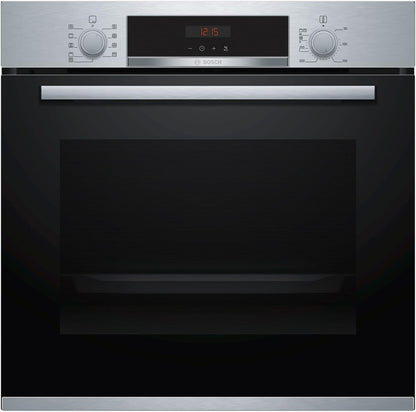 HBA573BS1 Série 4 Four Encastré A, 71 L, En Acier Inoxydable, Porte Rabattable, Écran LED, 5 Types De Chauffage, Autopilot 10, Pyrolyse, Air Chaud 3D
