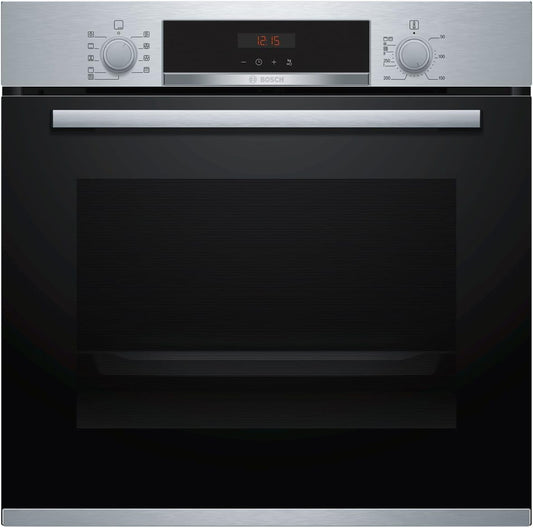 HBA573BS1 Série 4 Four Encastré A, 71 L, En Acier Inoxydable, Porte Rabattable, Écran LED, 5 Types De Chauffage, Autopilot 10, Pyrolyse, Air Chaud 3D
