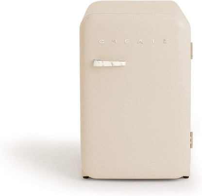 / RETRO FRIDGE 83.5 Marble/Réfrigérateur Blanc Cassé Avec Poignée Marbre/Pratique Et Fonctionnel, Matériaux Résistants