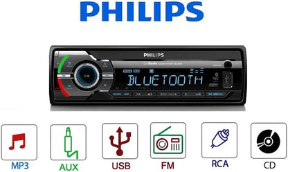 CE235BT Autoradio Voiture Bluetooth 1 DIN Sans Lecteur CD – Kit Mains Libres, Lecteur MP3, USB, SDHC, Égaliseur, Radio FM/AM, Syntonisation Automatique, Plug & Play