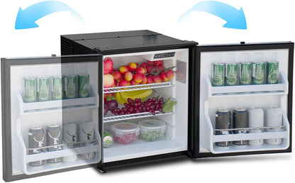 Frigo À Compression 12V 24V, Réfrigérateur De Voiture 60L, Frigo À Compresseur Avec Température De Plage 0°C - 10°C, Frigo Pour Voiture, Camion, Bateau, Et Pique-Nique En Plein Air, Noir