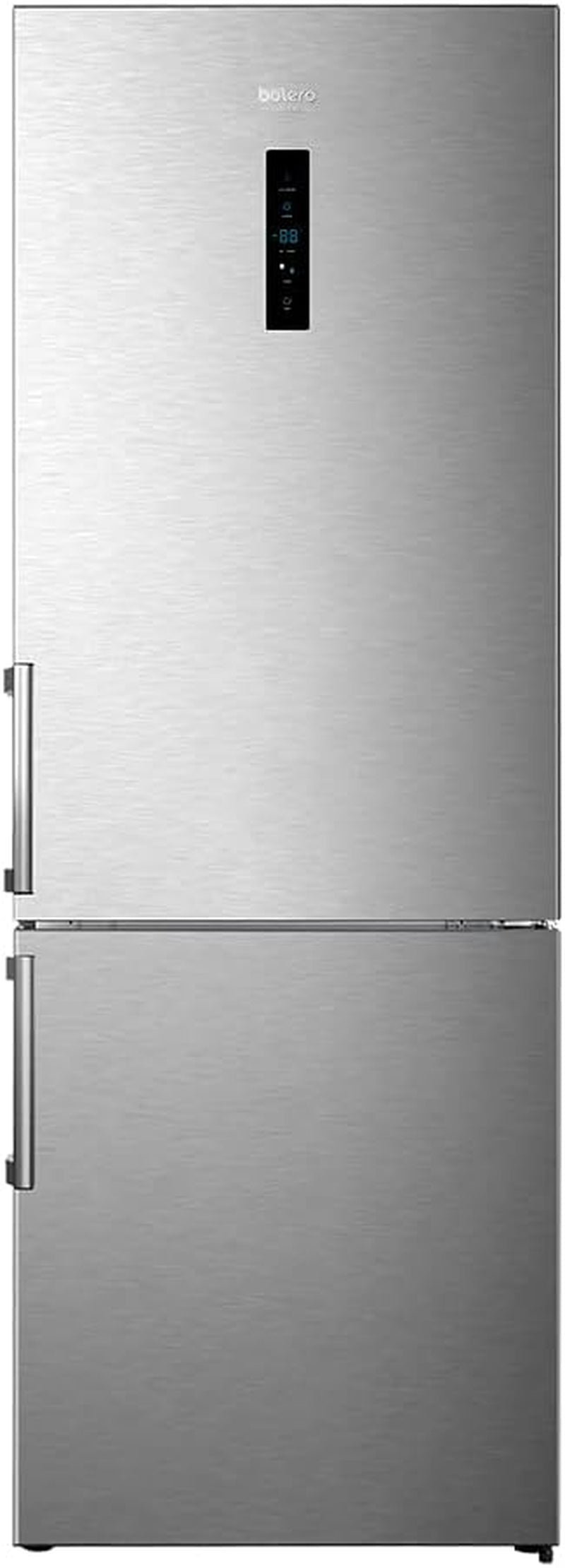 Frigorífico Combi 2 Portes Bolero Coolmarket Combi 495 Inox. 495 Litres, Hauteur 200 Cm, Économies D'Énergie, Pas De Gel, Refroidissement En Métal Pour Refroidissement