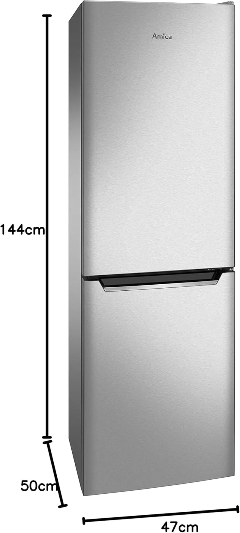 Amica KGCL 384 155-1 E Réfrigérateur-Congélateur Autoportante 157 L Acier Inoxydable