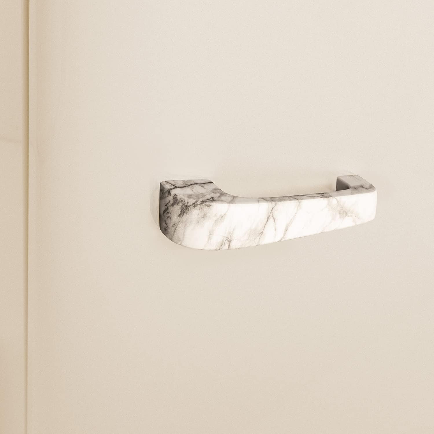 / RETRO FRIDGE 83.5 Marble/Réfrigérateur Blanc Cassé Avec Poignée Marbre/Pratique Et Fonctionnel, Matériaux Résistants