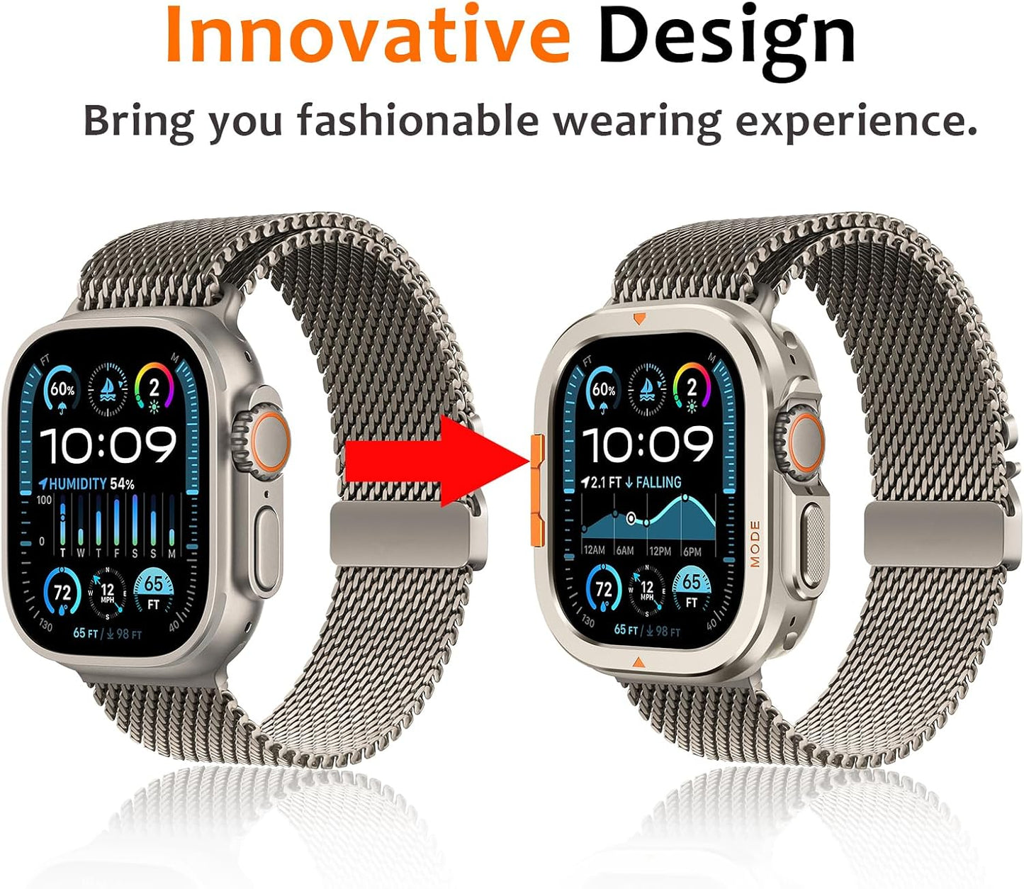 Métal Coque Compatible Avec Apple Watch Ultra 3/2/1 49Mm Avec Couverture Arrière, Robuste Protecteur Anti-Rayures Coque Pour Iwatch Ultra 49Mm, Titane