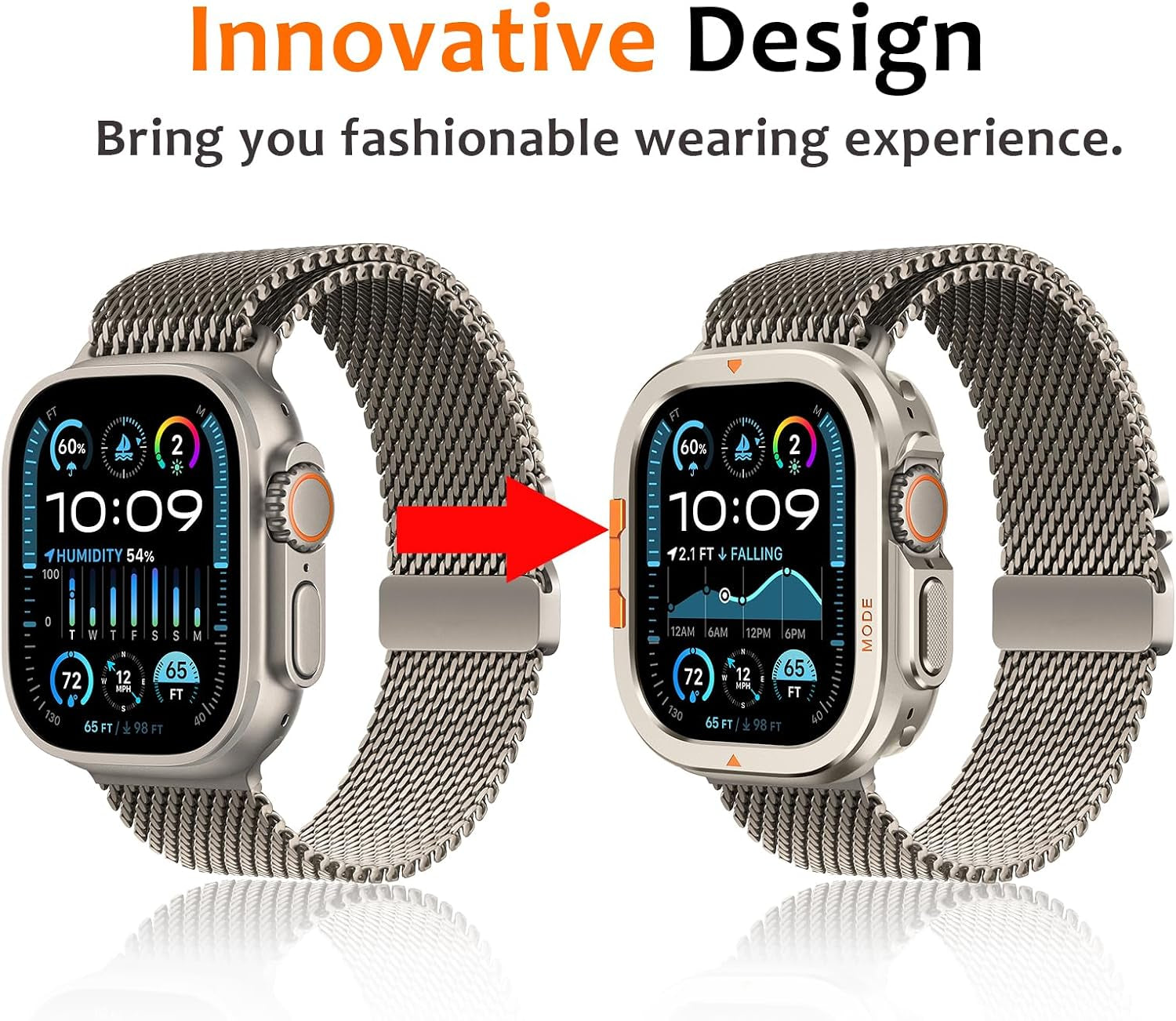 Métal Coque Compatible Avec Apple Watch Ultra 3/2/1 49Mm Avec Couverture Arrière, Robuste Protecteur Anti-Rayures Coque Pour Iwatch Ultra 49Mm, Titane