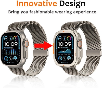 Métal Coque Compatible Avec Apple Watch Ultra 3/2/1 49Mm Avec Couverture Arrière, Robuste Protecteur Anti-Rayures Coque Pour Iwatch Ultra 49Mm, Titane