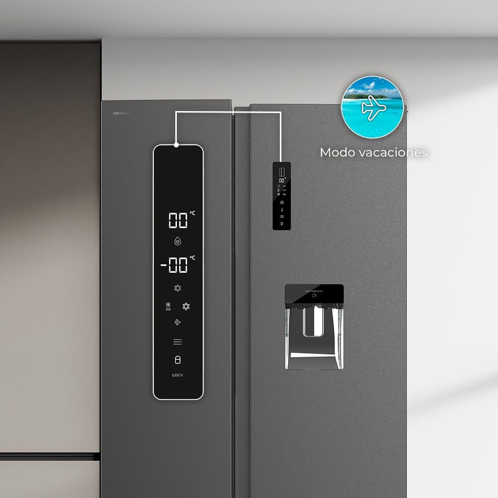 American Refrigerator Bolero Coolmarket SBS 559 Dark E. 559L, 177 Cm X 90 Cm, Class E, Multi Air Flow System, Total No Frost, Inverter plus Motor.
