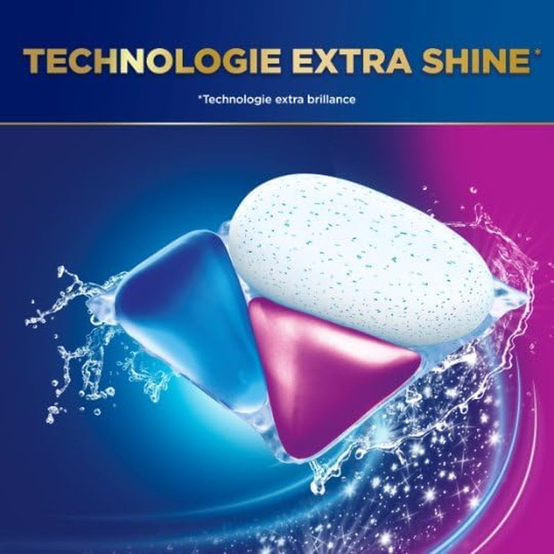 Pastilles Lave-Vaisselle Absolu Tout-En-1 Brillance - 56 Capsules - Tablettes Imbattables Sur Les Taches Tenaces - 4X plus De Brillance