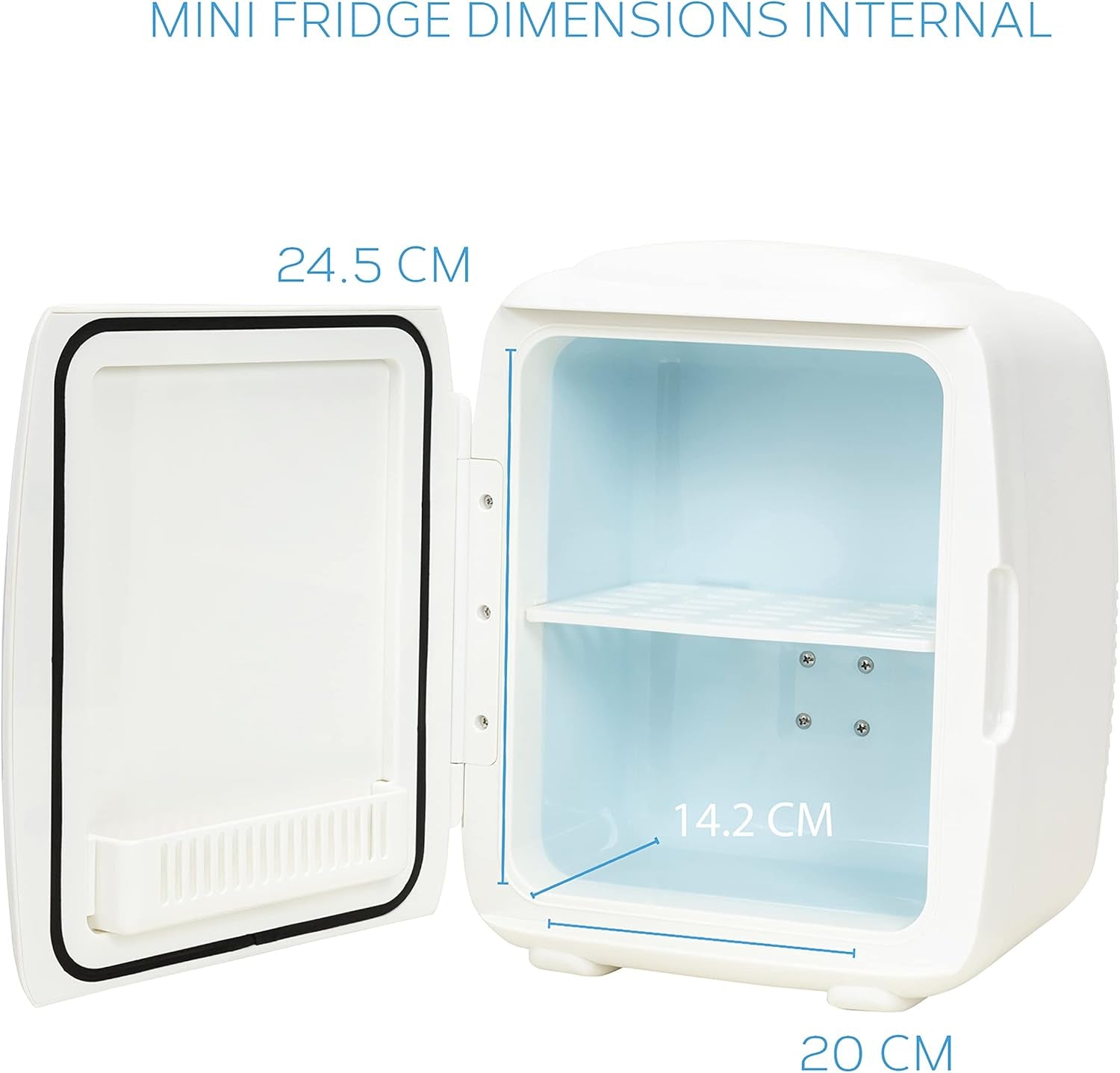 MONCOOK Mini Réfrigérateur - Mini Réfrigérateurs Portables Pour Les Soins De La Peau, La Médecine, La Nourriture Et Les Boissons - Fonction De Refroidissement Et De Réchauffement - 9L - Mono Blanc
