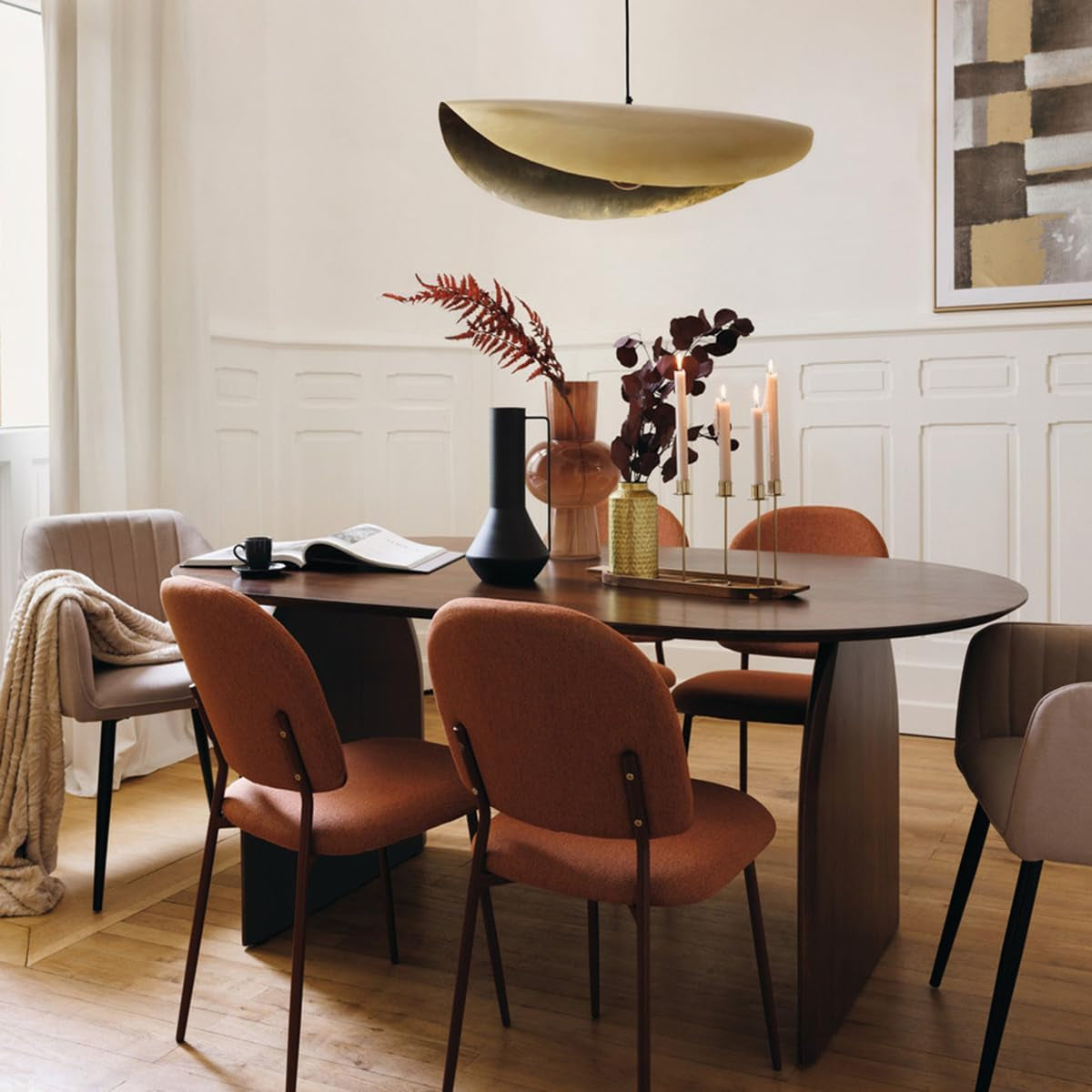 Atmosphera - Luminaire Suspension En Métal Doré D 80 Cm