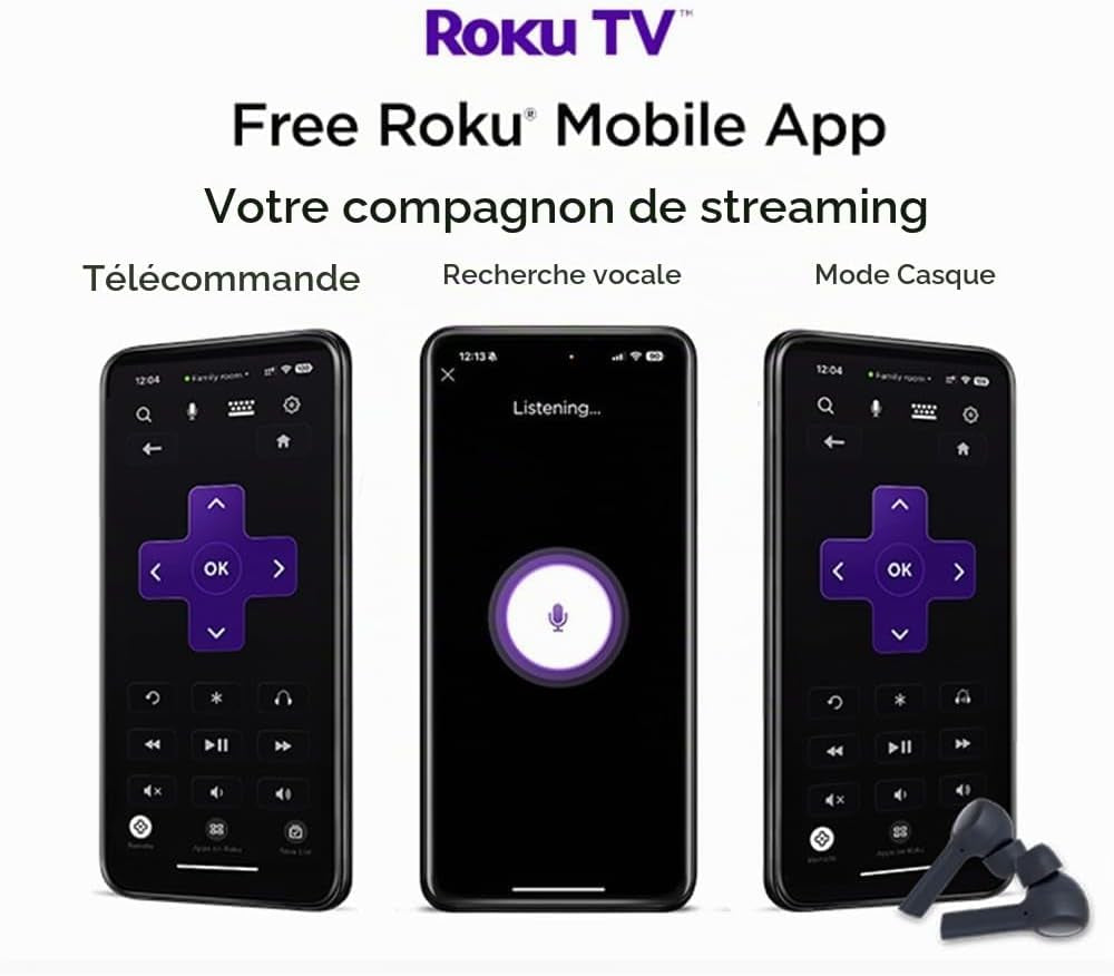 Roku Téléviseur Intelligent Full HD 1080P De 40" Avec Dolby Audio, HDR, Apple TV+, BBC, Netflix, Freeview Play, Dolby Vision Télévision Avec Port USB HDMI, Grand Écran 40"