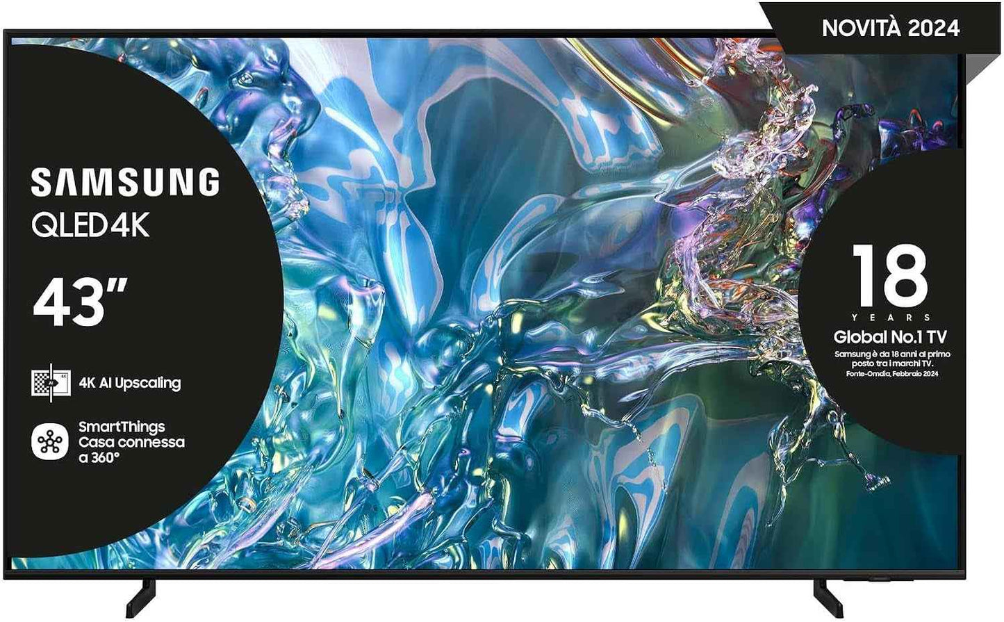 TV QE43Q60DAUXZT QLED 4K, Smart TV 43" Quantum Processor Lite 4K, Airslim, DVBT-2, Q-Symphony & OTS Lite, Intégré Avec Alexa Et Bixby, Compatible Avec Google Assistant, Titan Gray 2024