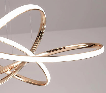 Lampe Pendante Moderne LED En Spirale, 64W Dimmable Avec Télécommande, Hauteur Réglable, Pour Le Salon, La Chambre À Coucher, La Salle À Manger, L'Îlot De Cuisine (B - Or)