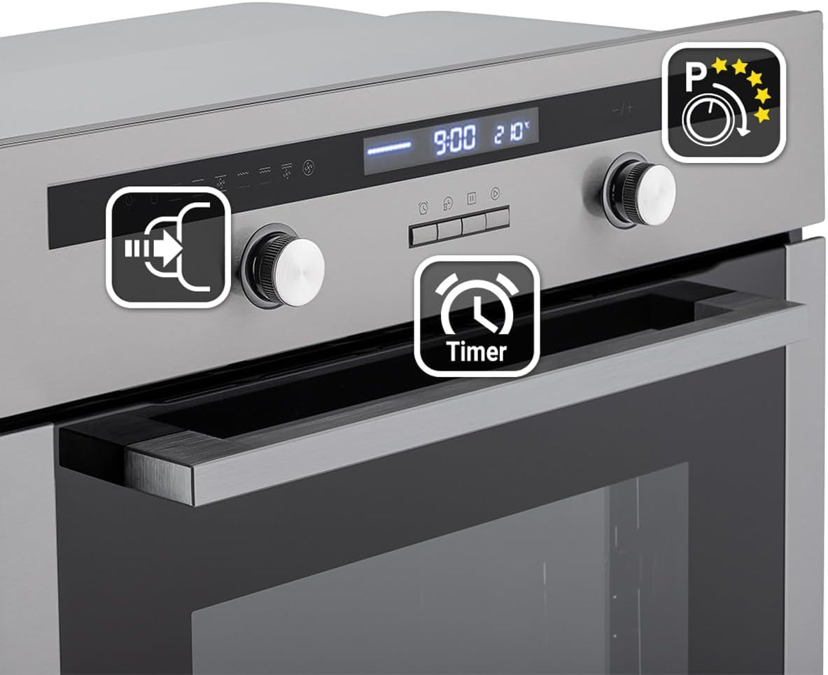 Cuisinière: Four Encastré 60Cm EB8013ED + 59Cm Plaque De Cuisson À Induction IH85900ED | Rôtisserie | Capteur De Température À Cœur | Grill | Air Chaud | Éléments Télescopiques D'Extraction |