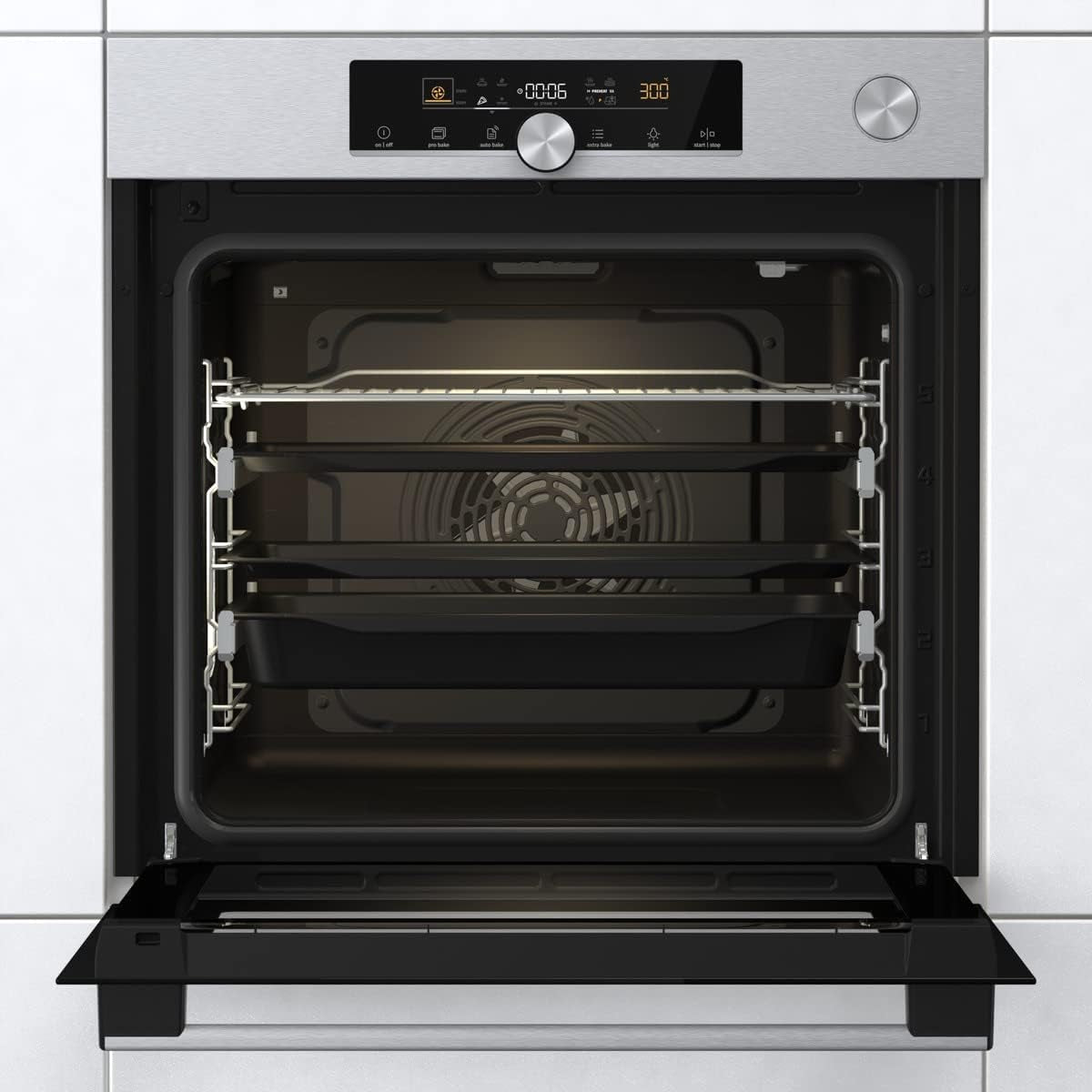 738599 Optibake Advanced BSA 6747 A04X Four Encastrable / 77 L/Air Chaud/Autobake/Commande Tactile/Thermomètre De Cuisson/Gentleclose & Open/Steam Assist/Step Bake/Pizzamode