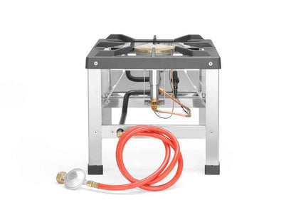 Réchaud À Gaz Professionnel Hokker Pour Utilisation En Intérieur, Avec Thermocouple Et Allumage Électronique, Compatible Gaz Propane Et Butane, 6,0Kw, 400X440X(H)390Mm, Acier Inoxydable