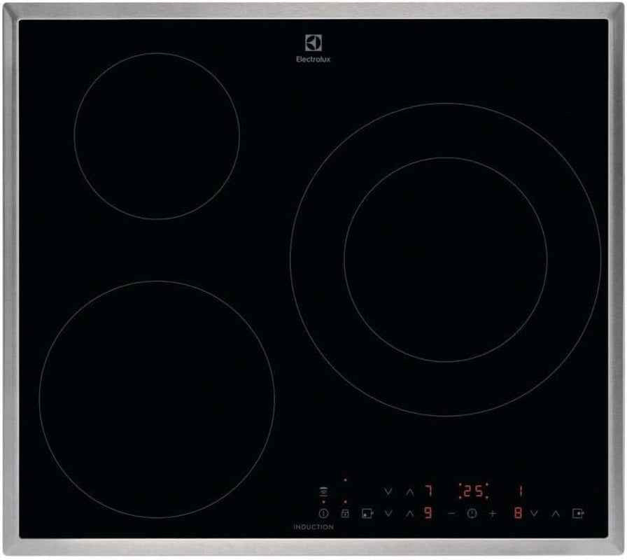 LIT6346M Plaque À Induction, 60 Cm, 3 Zones De Cuisson, Fonction Pause, 3 Niveaux D'Intensité, Fonction Powerboost, Chauffage Rapide, Système Hob2Hood, Minuteur, Cadre Inox