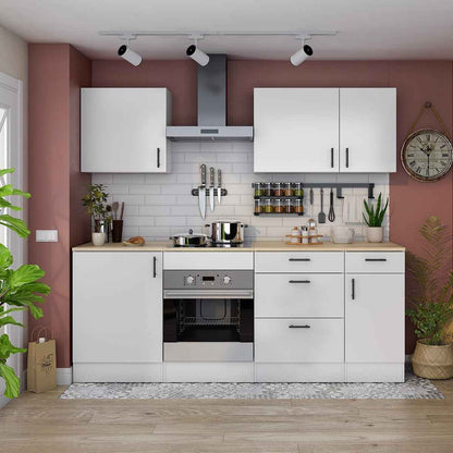 - Meuble Bas De Cuisine Avec Plan De Travail Pour Four Coloris Blanc Brillant/Chêne Canadien - Hauteur 90 X Longueur 60 X Profondeur 60 Cm
