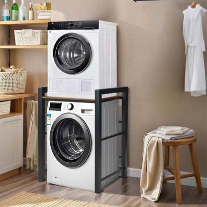 Meuble Machine À Laver Et Seche Linge, 3 Réglable En Hauteur, Kit D'Empilage Pour Lave-Linge Et Sèche-Linge À Chargement Frontal, Meuble Machine À Laver, Capacité Charge 300Kg (Nori)