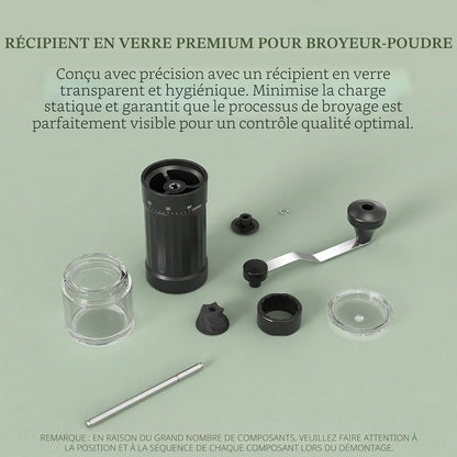 Moulin À Café Manuel Extérieur Réglable Avec Mécanisme Conique De Haute Précision En Céramique, Réglage À 40 Niveaux, Adapté Pour Aeropress, Pour over Et Moka.
