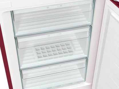Retro Collection ONRK 619 DR Retro - Réfrigérateur-Congélateur/194 Cm/Compresseur Inverseur/Nofrost Plus/Ionair/Crispzone/Réfrigérateur 204 L/Congélateur 96 L/EEK D/Bordeaux