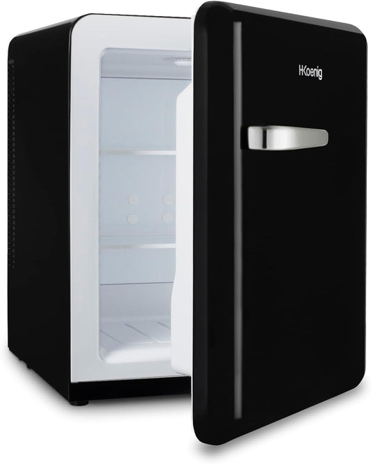 Mini Bar Vintage 31L TOAD9, Mini Frigo De Chambre Compact, Aliments, Boissons, Cosmétiques, Design Vintage, Température Réglable 6°-15°C, 24 Db, Noir
