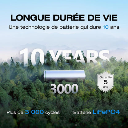 Station Électrique Portable  RIVER 2, Batterie Lifep04, 256 Wh/Charge Rapide En 1 Heure, Sortie 600 W Max, Générateur Solaire Pour Camping Extérieur/Camping-Cars Avec Câble Solaire | Charge Rapide En 1 Heure, Batterie Nomade Sortie 600 W Max, Générateur S