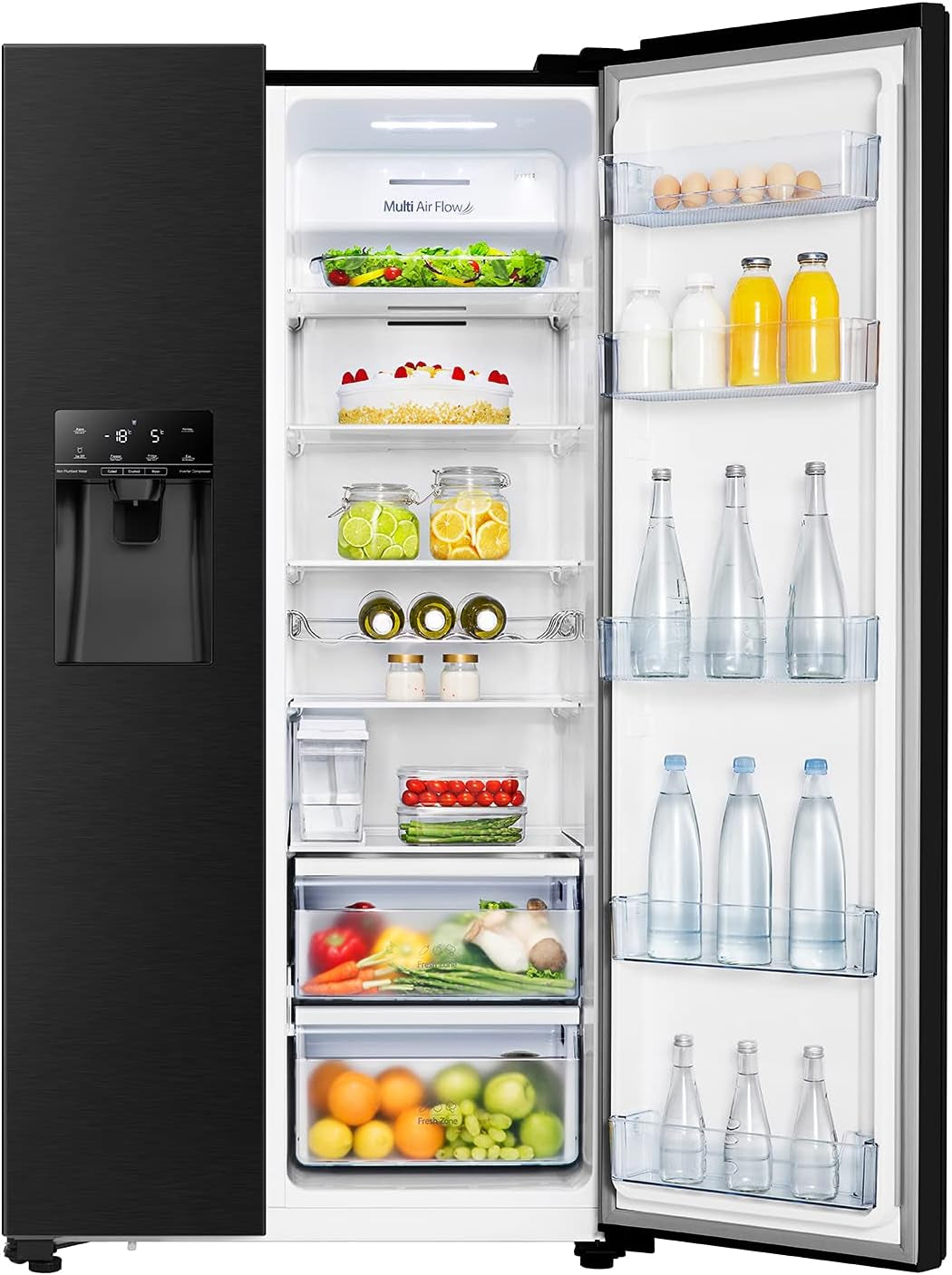 Hisense RS694N4TFE Frigo Américain Autoportante 562 L E Noir