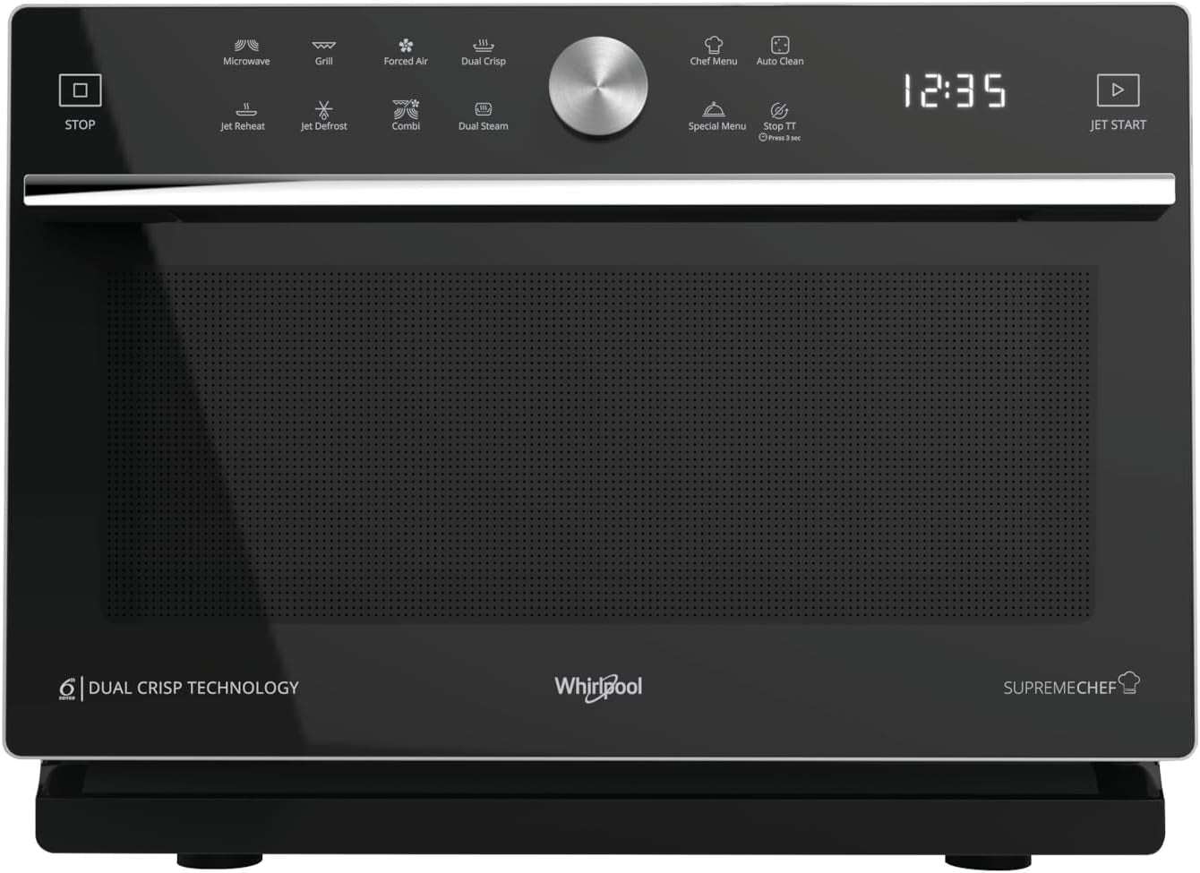 Whirlpool MWP 339 SB Micro-Onde Combiné 33L 900W Noir, Argent - Micro-Ondes (Micro-Onde Combiné, 33 L, 900 W, Rotatif, Tactil, Noir, Argent, 1200 W)