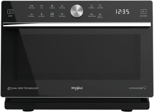 Whirlpool MWP 339 SB Micro-Onde Combiné 33L 900W Noir, Argent - Micro-Ondes (Micro-Onde Combiné, 33 L, 900 W, Rotatif, Tactil, Noir, Argent, 1200 W)