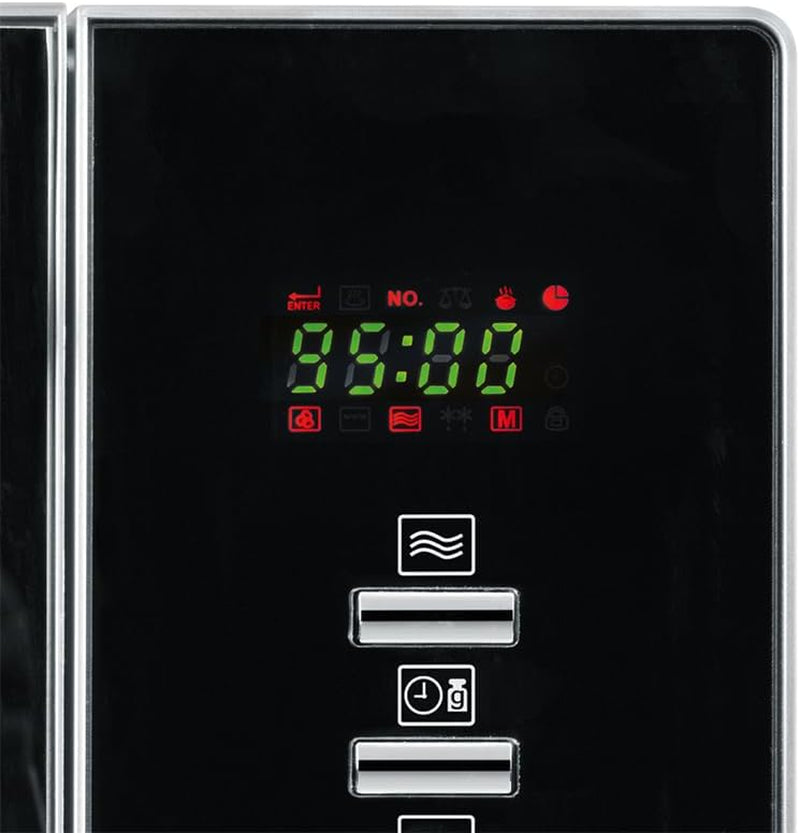 Four À Micro-Ondes 20 L, 1 350 W, Avec Fonction Gril Et Chaleur Tournante, Avec 10 Niveaux De Puissance, Minuteur 95 Min, Plateau Tournant, Noir/Inox, MW 7773