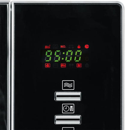 Four À Micro-Ondes 20 L, 1 350 W, Avec Fonction Gril Et Chaleur Tournante, Avec 10 Niveaux De Puissance, Minuteur 95 Min, Plateau Tournant, Noir/Inox, MW 7773