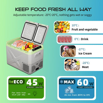 XD45 30,3L Glaciere Portable Réfrigérateur Voiture Camping Congélateur 12/24V Mini Frigo Pour Maison, Bureau Ou Pique-Nique En Plein Air
